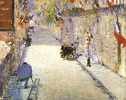 Edouard Manet Rue Mosnier with Flags oil painting on canvas
